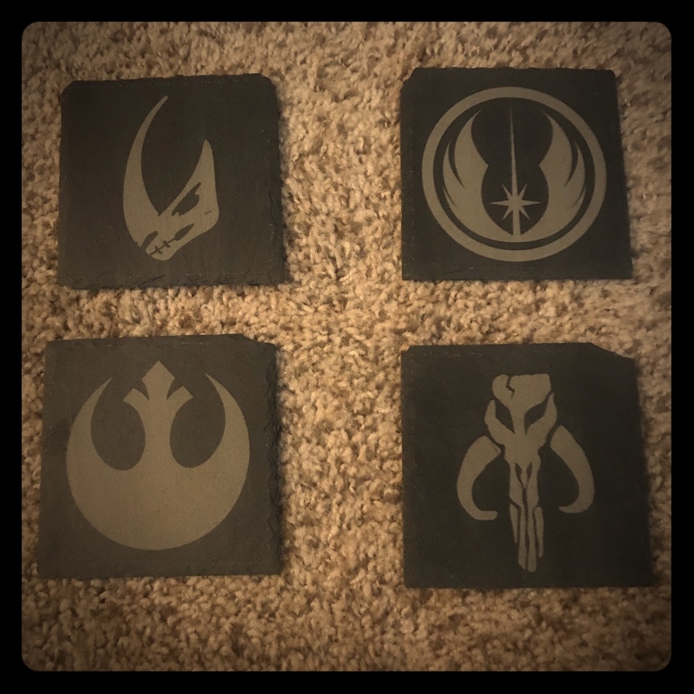 Custom Star Wars slate coasters set of 4 .